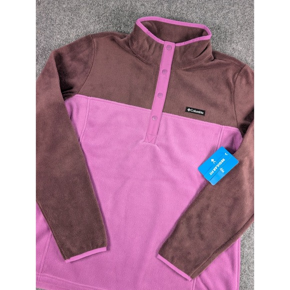 Columbia Benton Springs 1/2 Snap Pullover II Womens XL Purple Fleece NWT - Picture 1 of 9